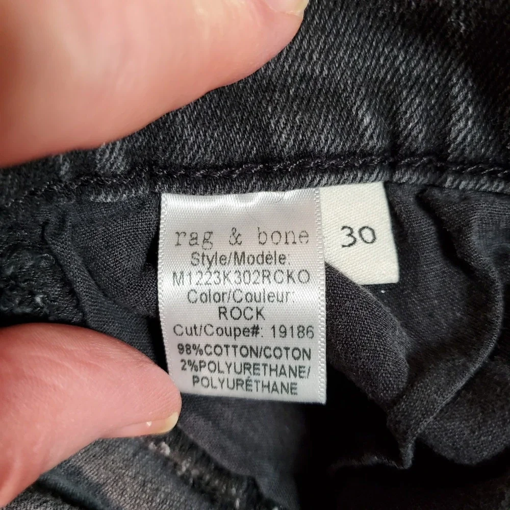 Rag & Bone Fit 2 Slim Jeans Mens 30 Gray Faded Made in USA Indie Grunge‎ Urban